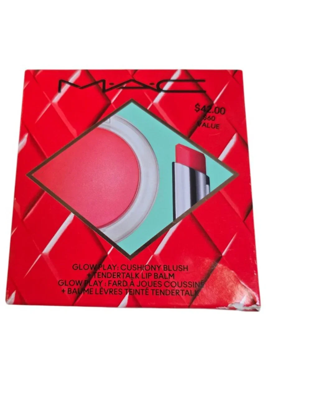 MAC 2-Pc. No Work All Glow Play Blush + Lip Balm Gift Set NWB